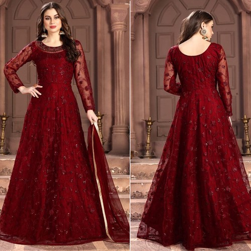 Anarkali Suits red sequence embroidery 