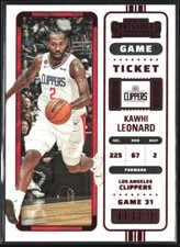 2022-23 Panini Contenders Kawhi Leonard Red Game Ticket Los Angeles Clippers