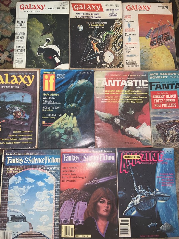Galaxy, Fantasy & Science-Fiction Publications From The 1960-70’s! Lot of 10! 🔥