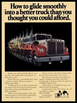 1976 White Trucks - The Glider - NEW METAL SIGN: 9x12 Ships Free