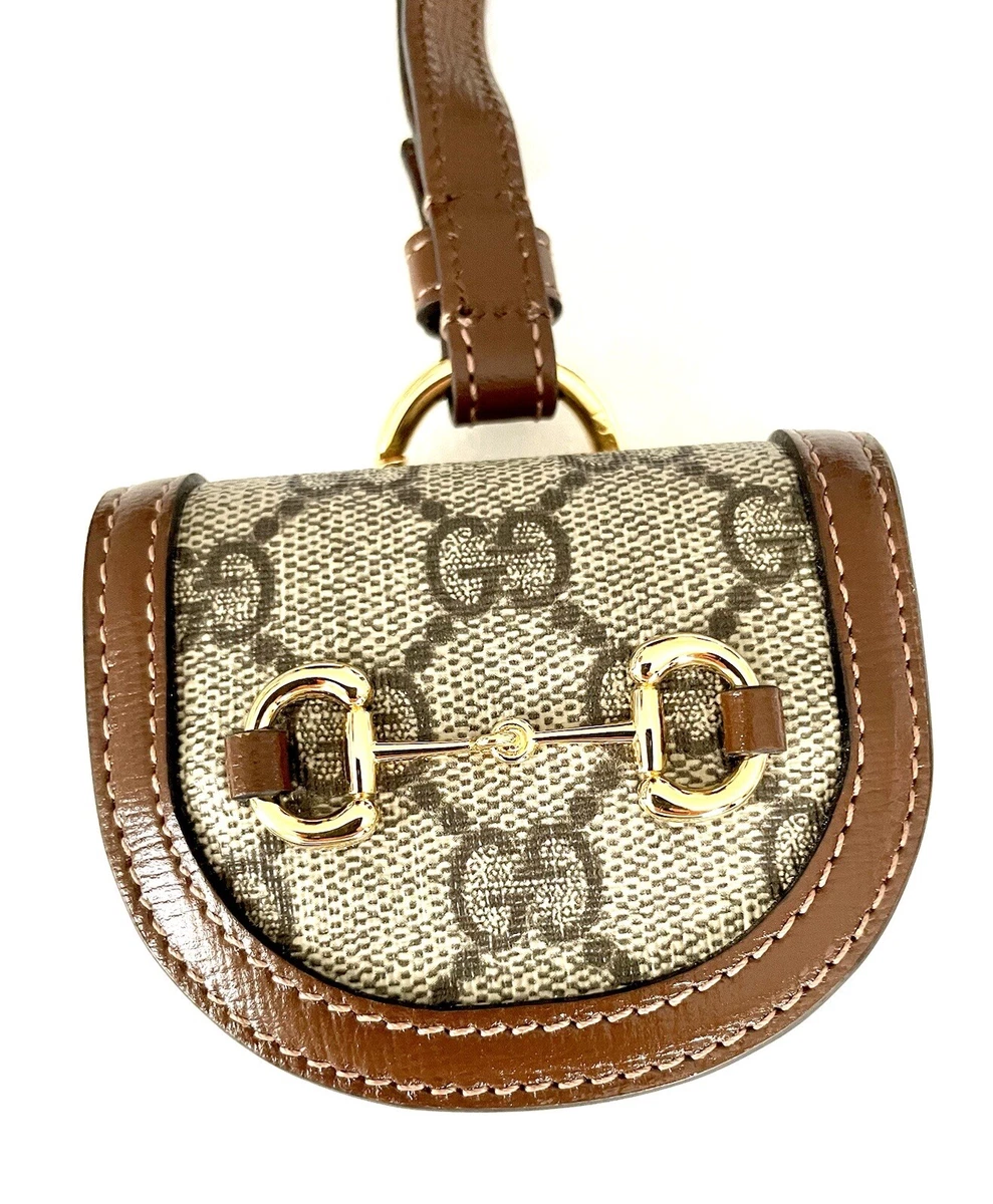 NWB Gucci Horsebit 1955 Leather Coated Canvas AirPod Pro Case w