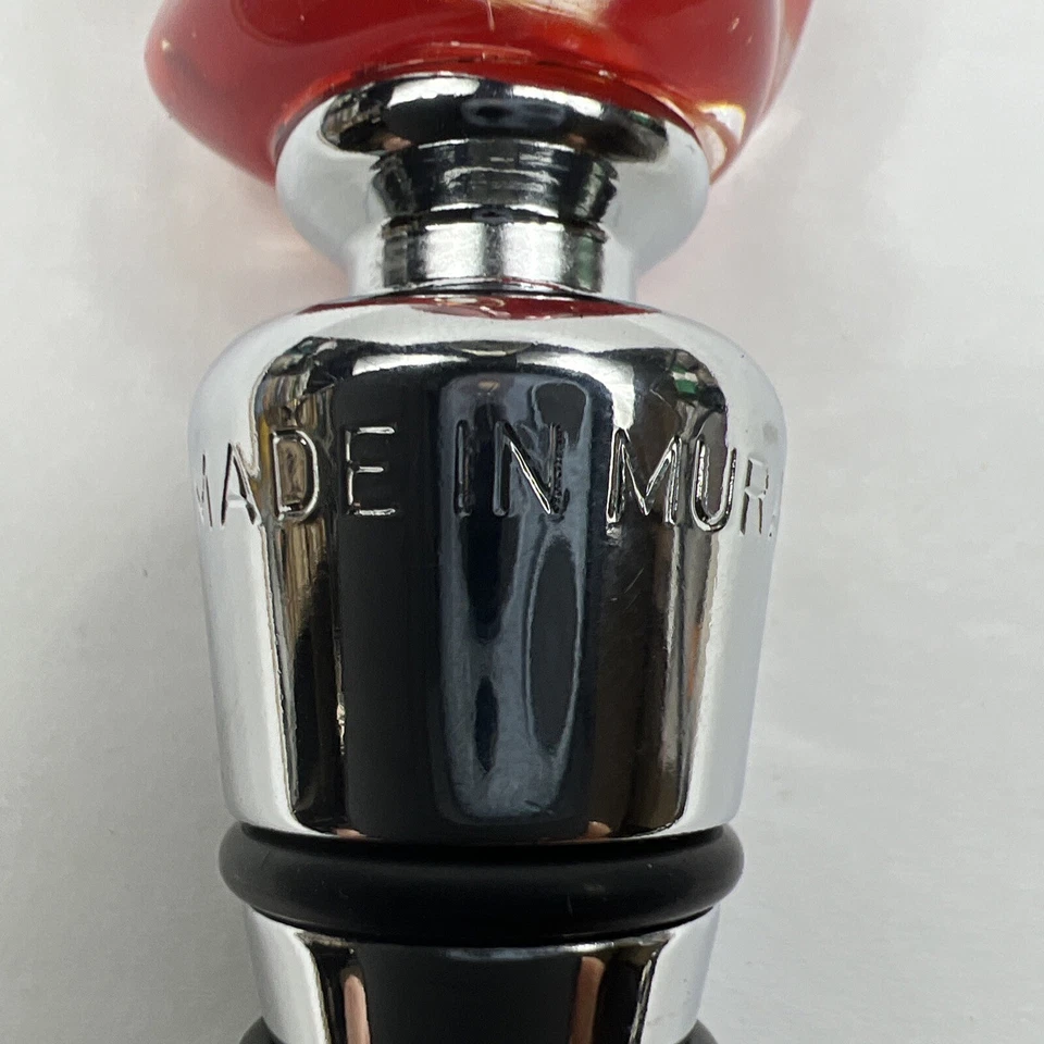 Tapón de botella de vidrio estilo Murano llama roja Capri. Hecho en Mutante. Foto 3 de 4