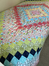 Beautiful handmade Twin-size Around the World ATW quilt