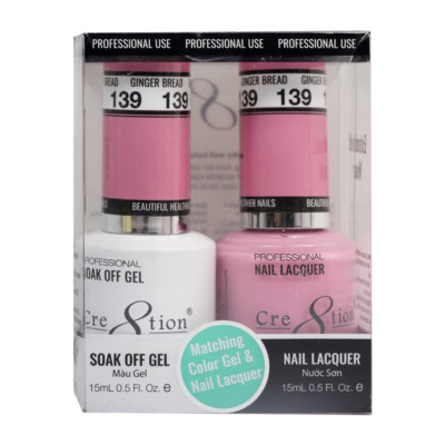 Cre8tion Soak Off Gel Polish & Matching Nail Lacquer - #139 Ginger Bread