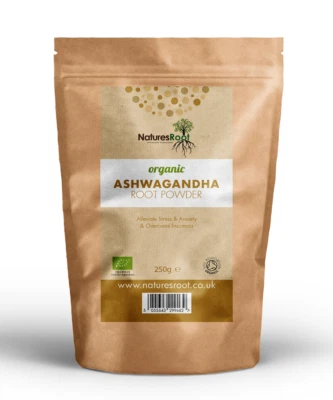 Organic Ashwagandha Root Powder - Stress Anxiety Sleep | Vegan Raw Herbal