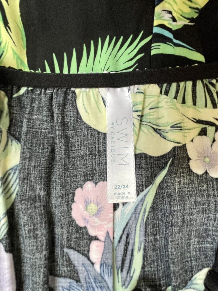 Cacique 100% Rayon Tropical Print Cami Culotte Jumpsuit Plus Size 22/24 ...