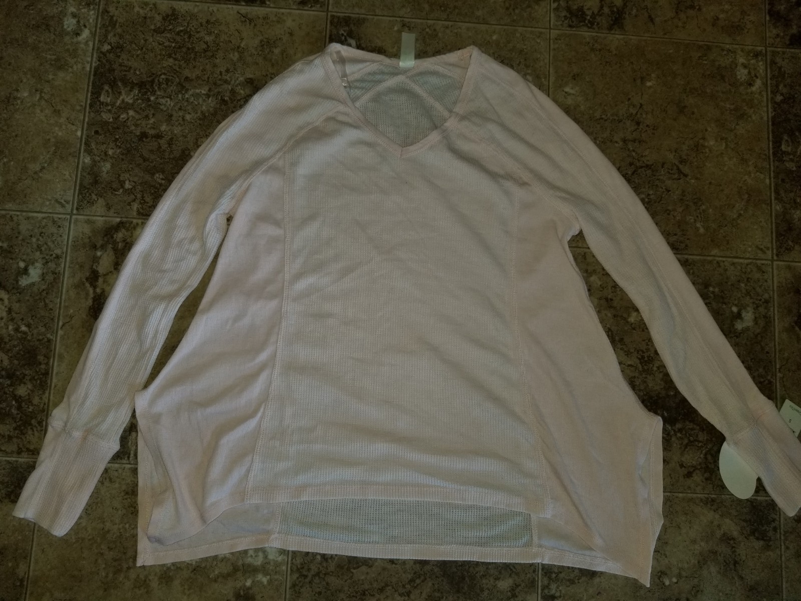Mineral Wash Thermal Top Long Sleeve Veck Giddy Pink