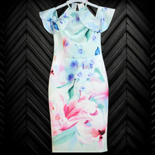 LIPSY SZE 6 MINT FLORAL DRESS EASTER WEDDING HOLIDAY GARDEN PARTY OCCASION RACES