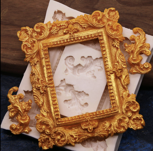 12-fach Silikonform Retro Rahmen - Für Fondant, Epoxidharz & Schokolade