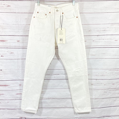 Levi's 501 Big E Women's W27 L28 High Rise Skinny Distressed White Jeans  NWT | eBay