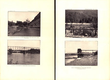 2 artículos YAKIMA RIVER, SELAH, WASHINGTON, CANALES impresiones hidrográficas antiguas 1899
