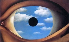 Excellent Oil painting surrealism art - The False Mirror - landscape on canvas