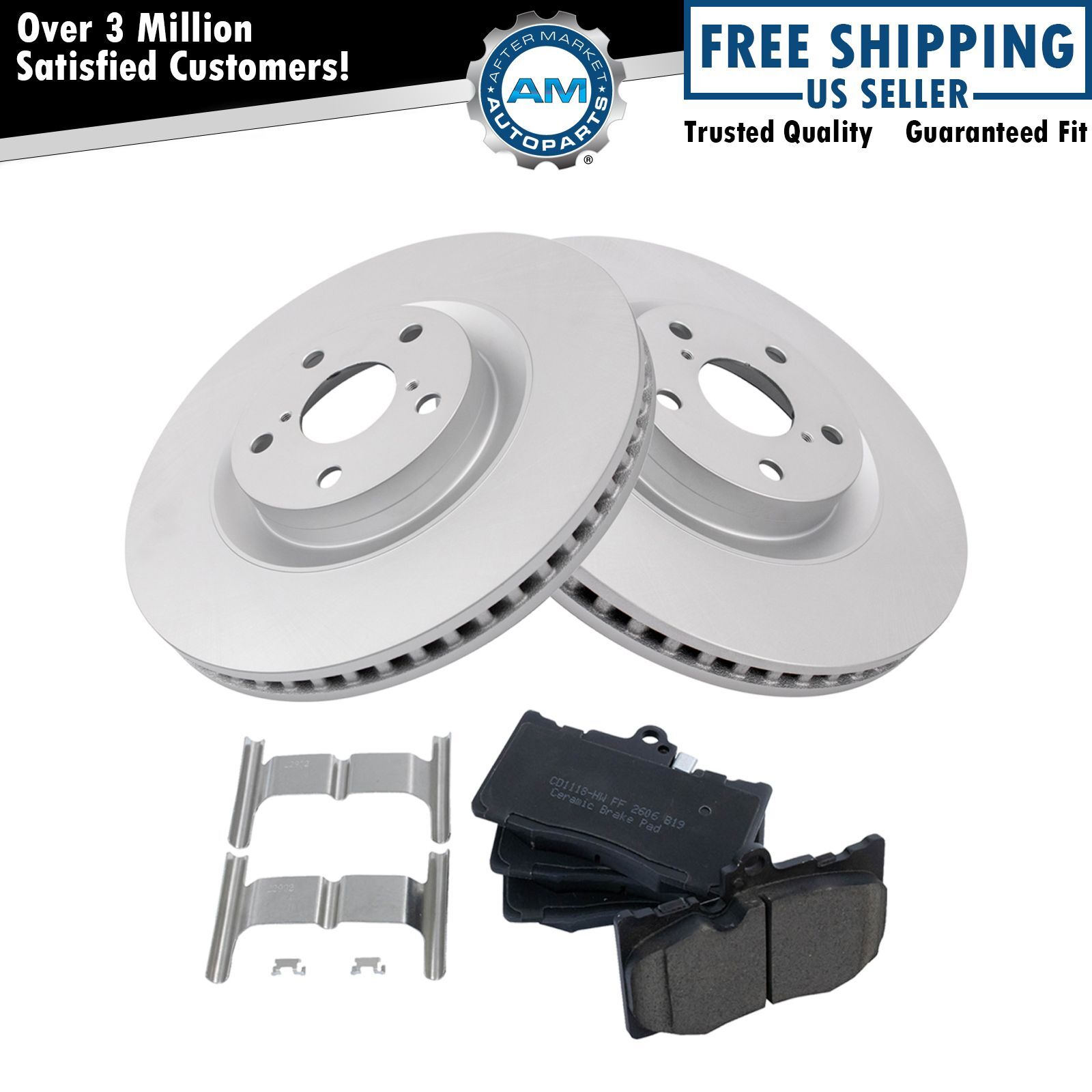 Front Ceramic Brake Pad & Coated Rotor Kit for Lexus GS300 GS350 IS300