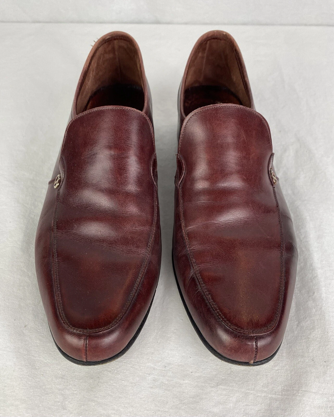 Mocassin homme Christian Dior cuir souple à enfiler Oxford taille 9,5 avec logos dorés