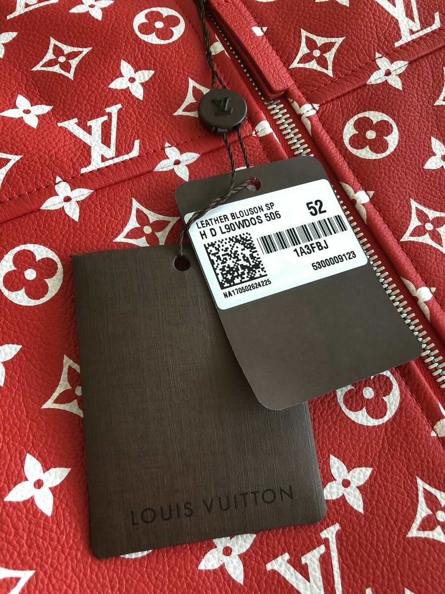 Supreme X Louis Vuitton Red Leather Blouson SKU 1A3FBJ Supreme X Louis Vuitton Red Leather Blouson SKU 1A3FBJ