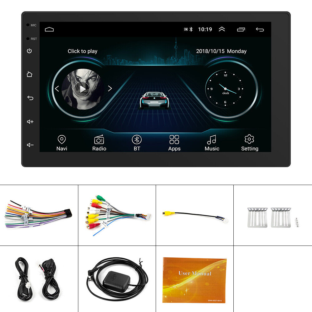1Din 7 zoll Android 13 Autoradio Mit Navi GPS Bluetooth WIFI FM MP5 Player 264G
