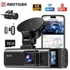 REDTIGER F7NP 4K Dual Dash Camera Front and Rear Dash Cam WiFi with Hardwire Kit