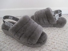 Ugg Fluff Yeah Gray Slide Slippers Size 6