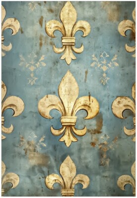 Reispapier-Motiv Strohseide-Decoupage-Vintage-Shabby-Fleur de Lis-19848