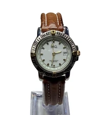 Esquire Watch Swiss Rotating Bezel WR 100M Quartz Leather 100162B New Battery