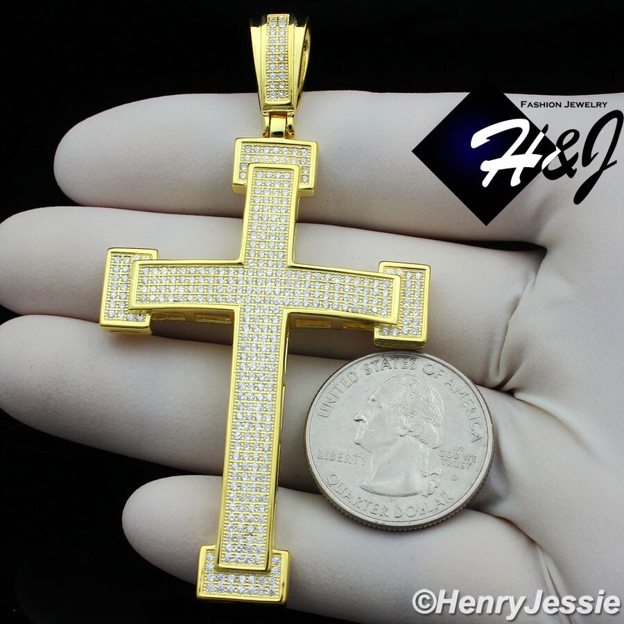 Men 925 Sterling Silver Icy Bling CZ Gold/Silver 3D Jesus Men 925 Sterling Silver Icy Bling CZ Gold/Silver 3D Jesus