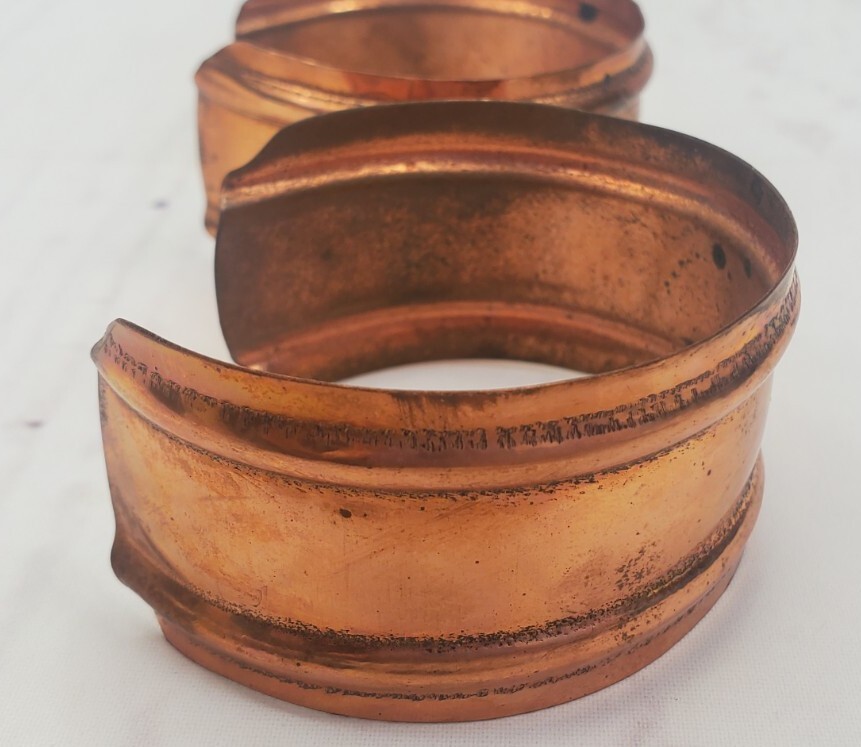 2 - Solid Copper Bangle Bracelet Adjustable Cuffs… - image 2