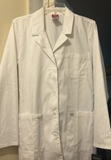 White Dickies Scrubs EDS Junior Unisex 28 Inch Lab Coat 83403 Size 8