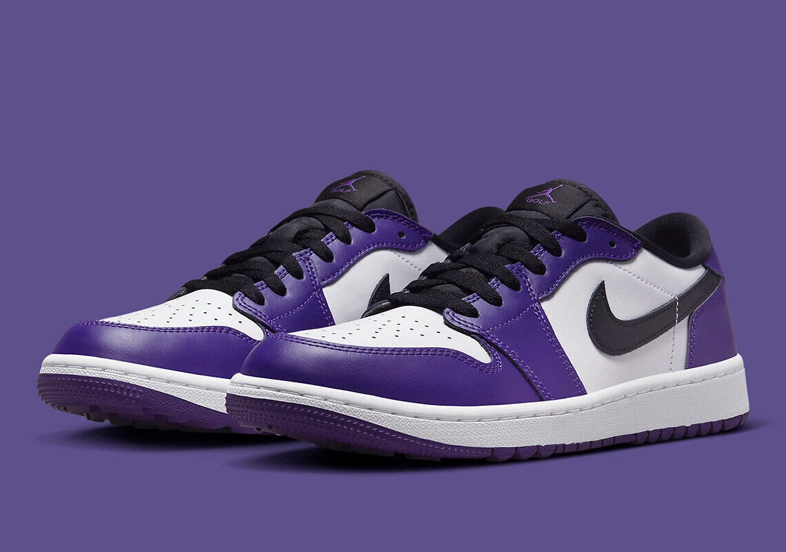 Nike Air Jordan 1 Low Golf Men's Shoes Court Purple White