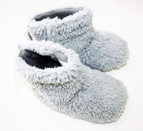 Baby Old Navy Gray Fuzzy UNISEX FAUX FUR Slippers WARM Booties Child Size L  /10 | eBay