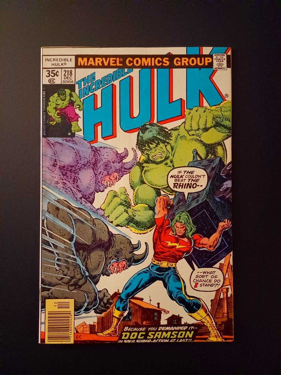 INCREDIBLE HULK # 218 - HULK VS THE RHINO - DOC SAMSON 8.0