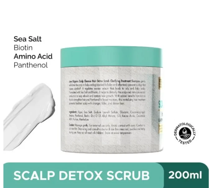 Luxe Organix кожи головы очищение волос детокс скраб очищающее лечение шампунь (220 г) - Изображение 3 из 3