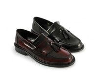Ikon Selecta Mens Mod Ska Skinhead Polished Leather Tassle Loafers Oxblood/black Ikon Selecta Mens Mod Ska Skinhead Polished Leather Tassle Loafers Oxblood/black