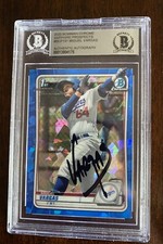 Miguel Vargas Auto Signed 2020 Bowman Chrome Blue Sapphire Beckett Slabbed