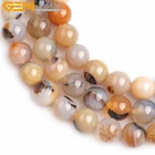 Natural Round Gray Agate Loose Beads Jewelry Making Strand 15" 12mm Mixed Color