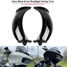 Black Front Headlight Fairing Vents For Harley Road Glide Special FLTRXS FLTRX