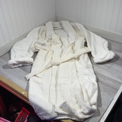 Cacique Lingerie White Super Soft Terry Cloth Fleece Fuzzy Robe One Size Spa NWT