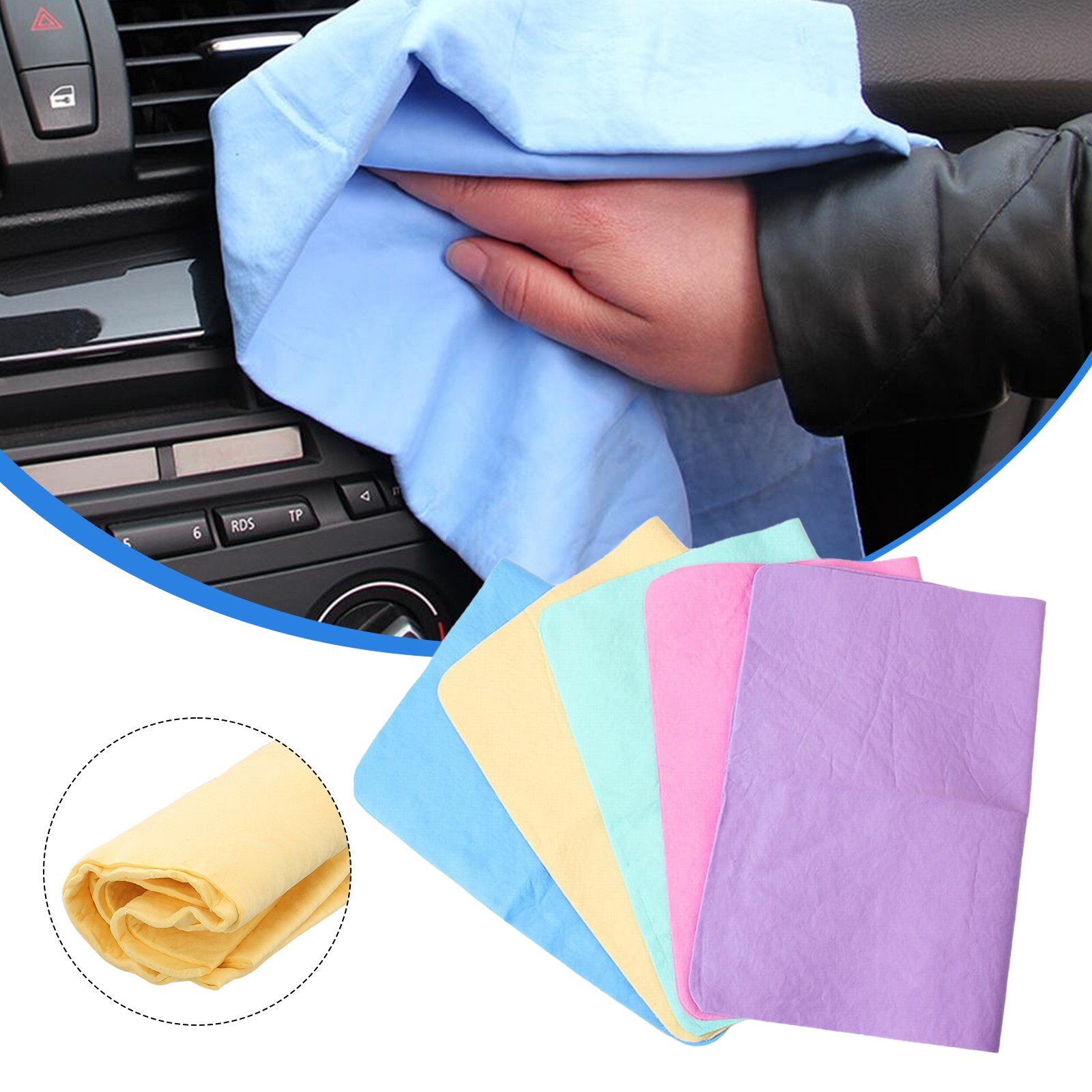 PVA Microfiber Chamois Car Wash Towel Quick Dry Scratch Free and