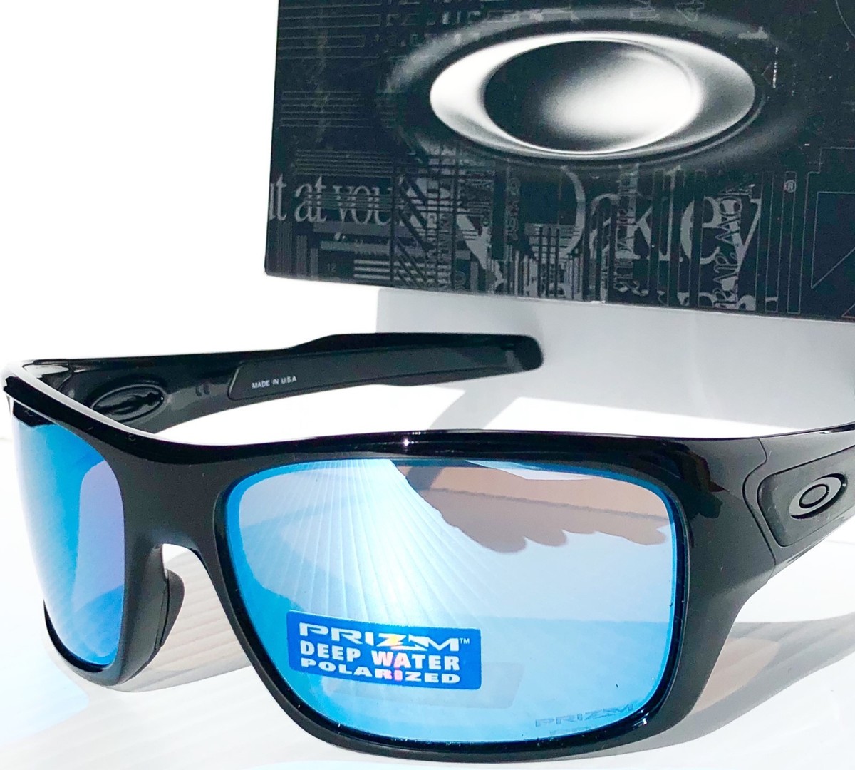 NEW* Oakley TURBINE Black POLARIZED Deep Water BLUE H20 NEW* Oakley TURBINE Black POLARIZED Deep Water BLUE H20