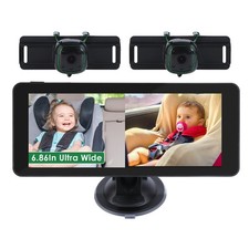 1Pc 1080P Baby Car Camera For 2 Kids Dual Channel Car Baby Monitor Rear Facing C