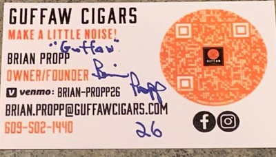 BRIAN PROPP Autographed Signed BUSINESS CARD PHILADELPHIA FLYERS GUFFAW!