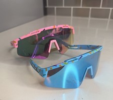 LOT: Set Of 2 Ice Cream Drip Baseball Youth Sunglasses Los Reyes Pink Blue