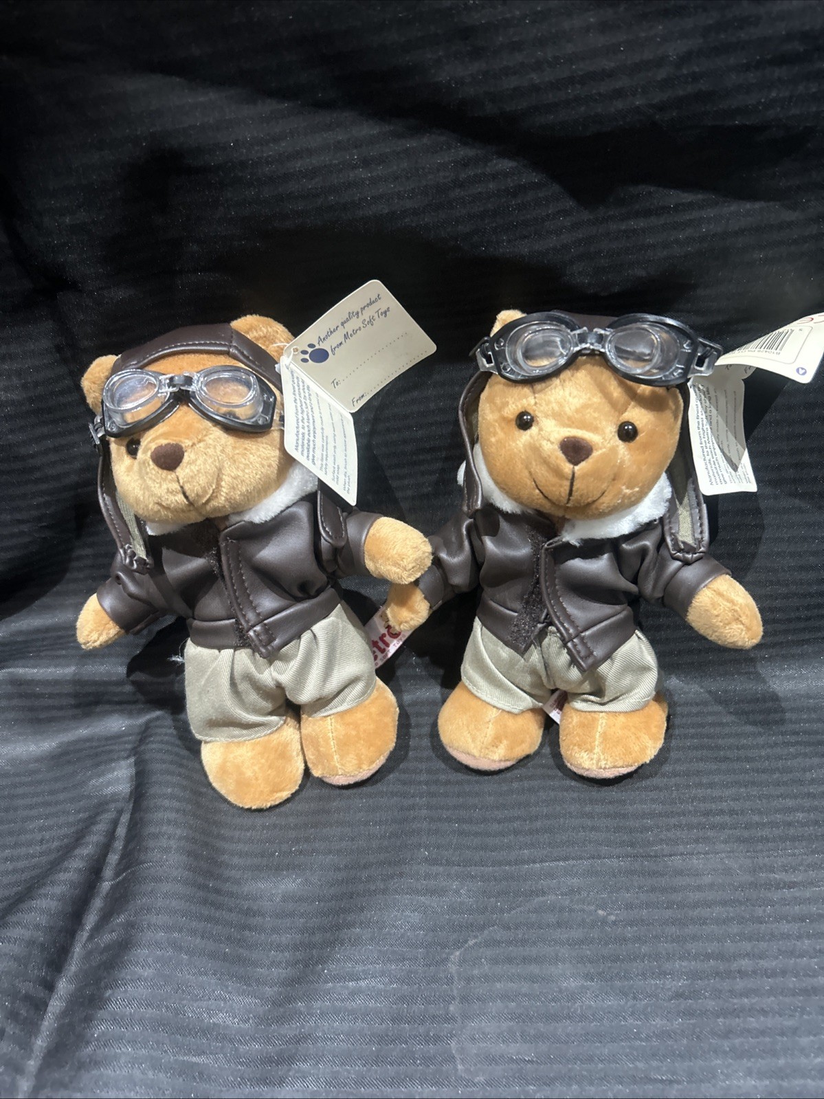 2 Plush aviator teddy bear pilot military with originwith original tag