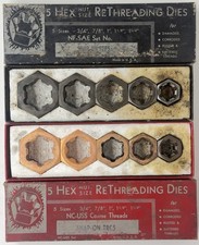 Snap-on NF-SAE & NC-USS Coarse ReThreading Dies Hex Nut Size Sets TRF5 TRC5 READ