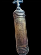 Antique  Vintage Art Deco Brass Fire Extinguisher(empty) 1912 Prene Quart