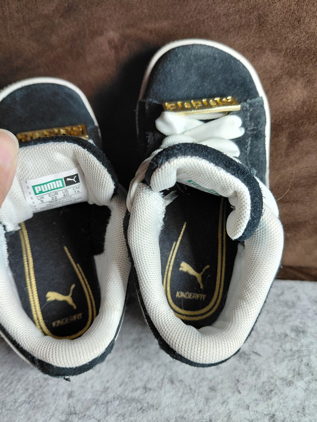 Toddler Puma Shoes 6C Gold Logo Classic Black & White thumbnail 10