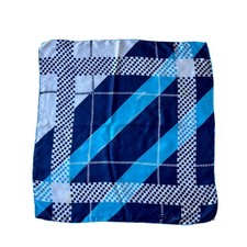 Vintage Blue  White Abstract Print Pure Silk Scarf Terry of Rome 30" AS IS