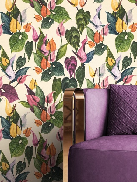 Newroom Vliestapete Creme GrüN Blumen Floral Landhaus Modern Wohnzimmer Edel-image