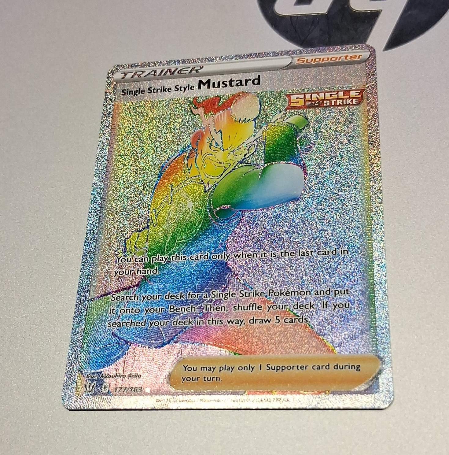 Pokemon TCG Single Strike Style Mustard 177/163 Battle Styles SR FA Holo Eng