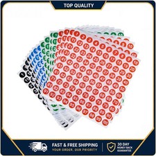 16 Sheets Small Round Number Stickers Self Adhesive Labels for Office, Home