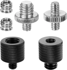 Tripod Screw Adapter 6 Pcs Aluminum Threaded Converter 1/4 Male to 3/8 Female an